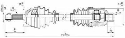 OPEN PARTS drs607100 -  Приводной вал